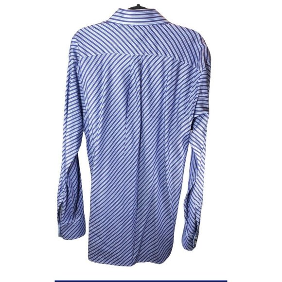 Tommy Hilfiger Men’s Purple Striped Long Sleeve Collared Button Up Shirt Sz MED - Picture 2 of 4